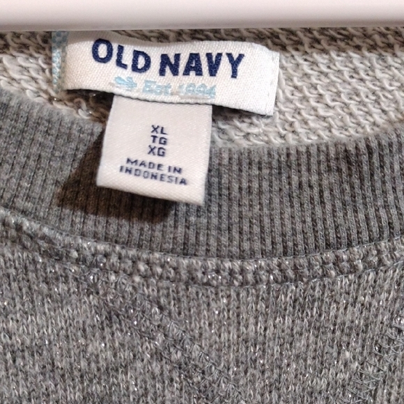 Old Navy Vibrant And Fun Gray Sparkle Sweatshirt - Picture 2 of 4